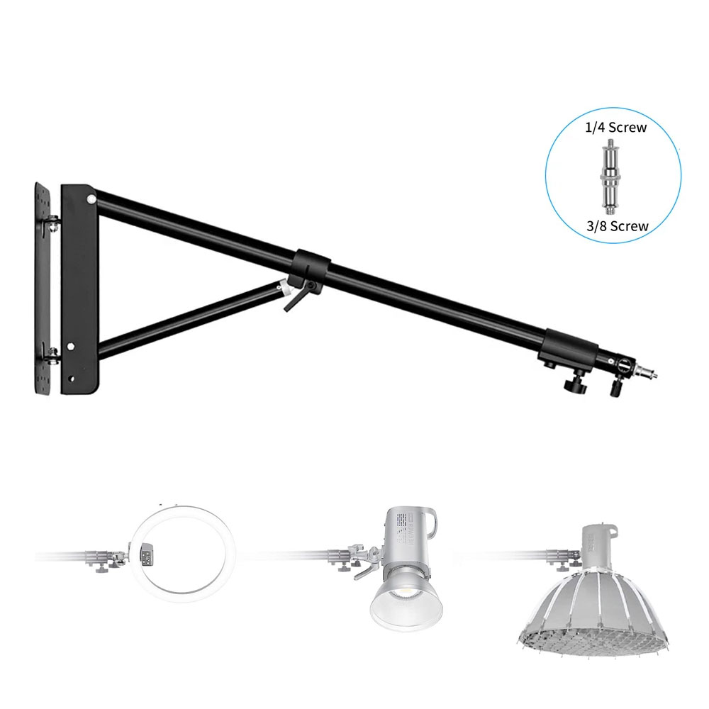 Photography Lighting Wall - 100/135/170 cm Wandmontage, dreieckiger Galgenarm, Fotografie-Blitzlicht,