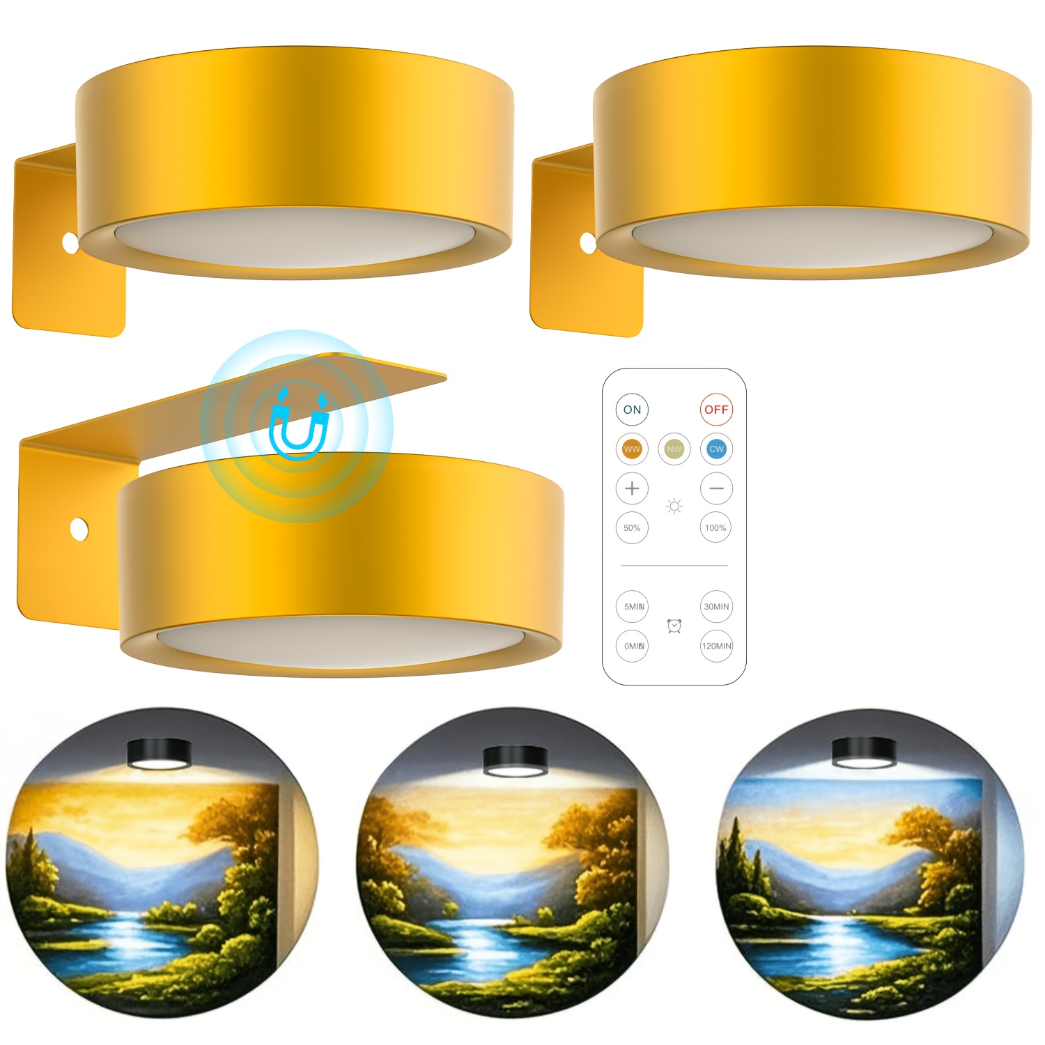 Photography Lighting Wall - Magnetische LED-Wandleuchte, dimmbar, magnetische Bildleuchten, 360°