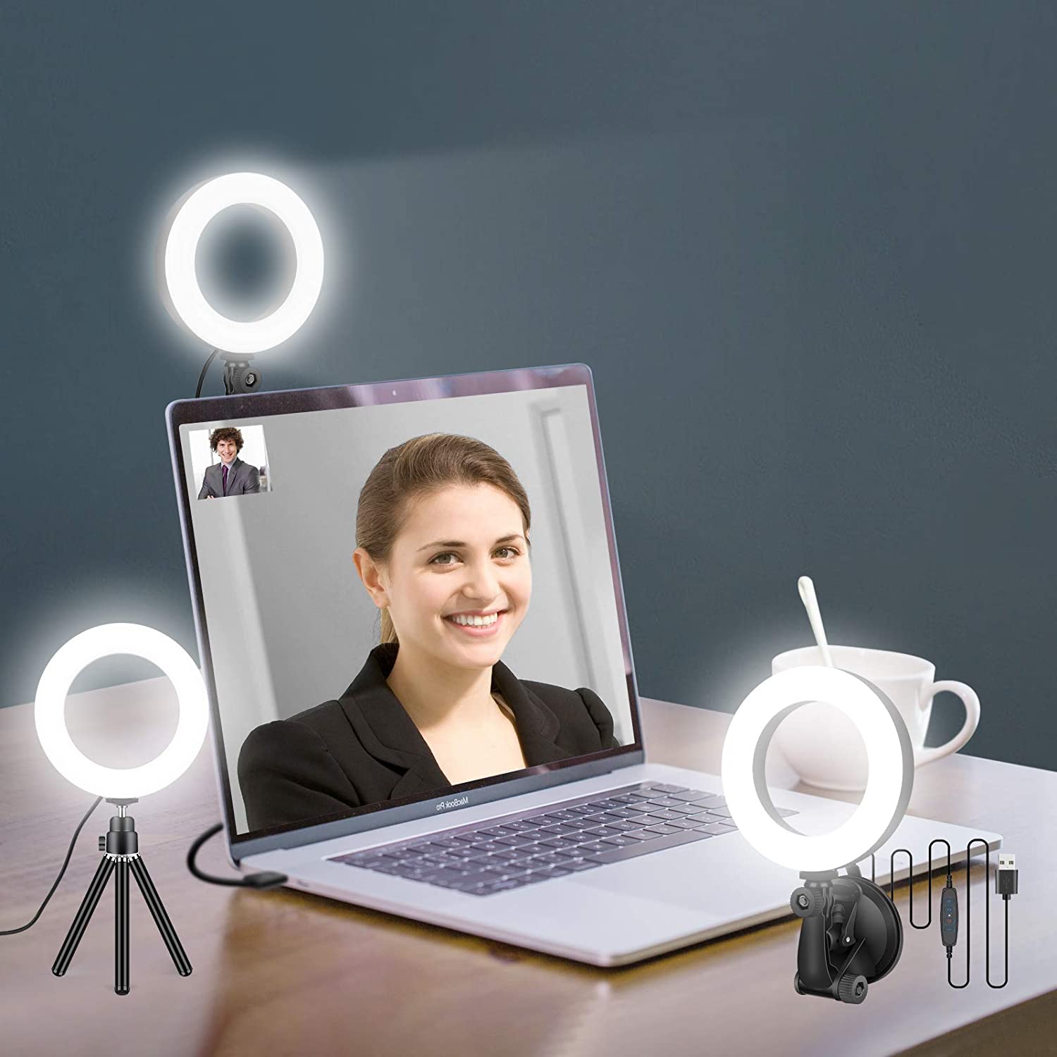Stand Lighting Photography - 16 cm Ringlicht für Zoom-Meetings, Laptop-Ringlicht