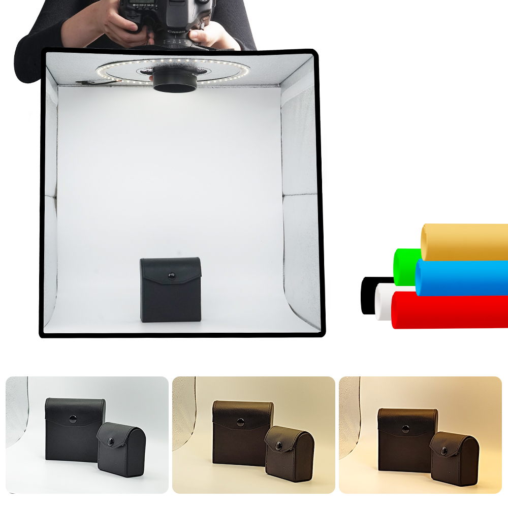 Macro Photography Lighting Kit - Lightdow Dimmbare Fotobox, LED-Lichtraum, Fotostudio-Leuchtkasten-Set, 120