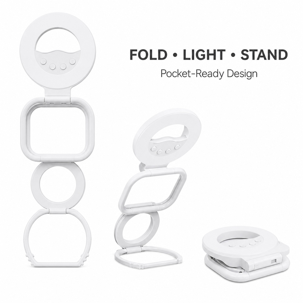 Stand Lighting Photography - Faltbarer Magnetischer Handy-Fülllichtständer mit 60 LEDs,