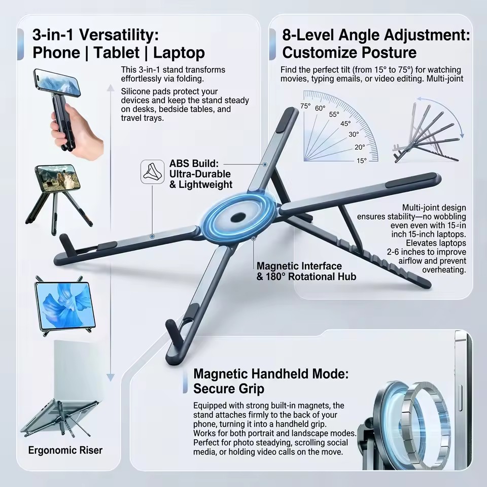 Tragbarer Magnetischer Handyha – Stand Lighting Photography Bewertung und Preis